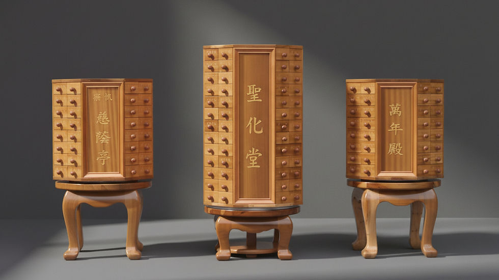 八角型實木旋轉籤詩筒