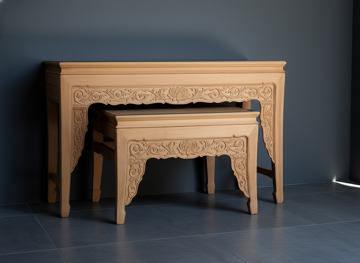 台灣檜木神桌-蓮花7尺