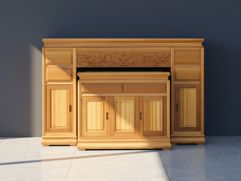 雙龍紅木神桌5尺7