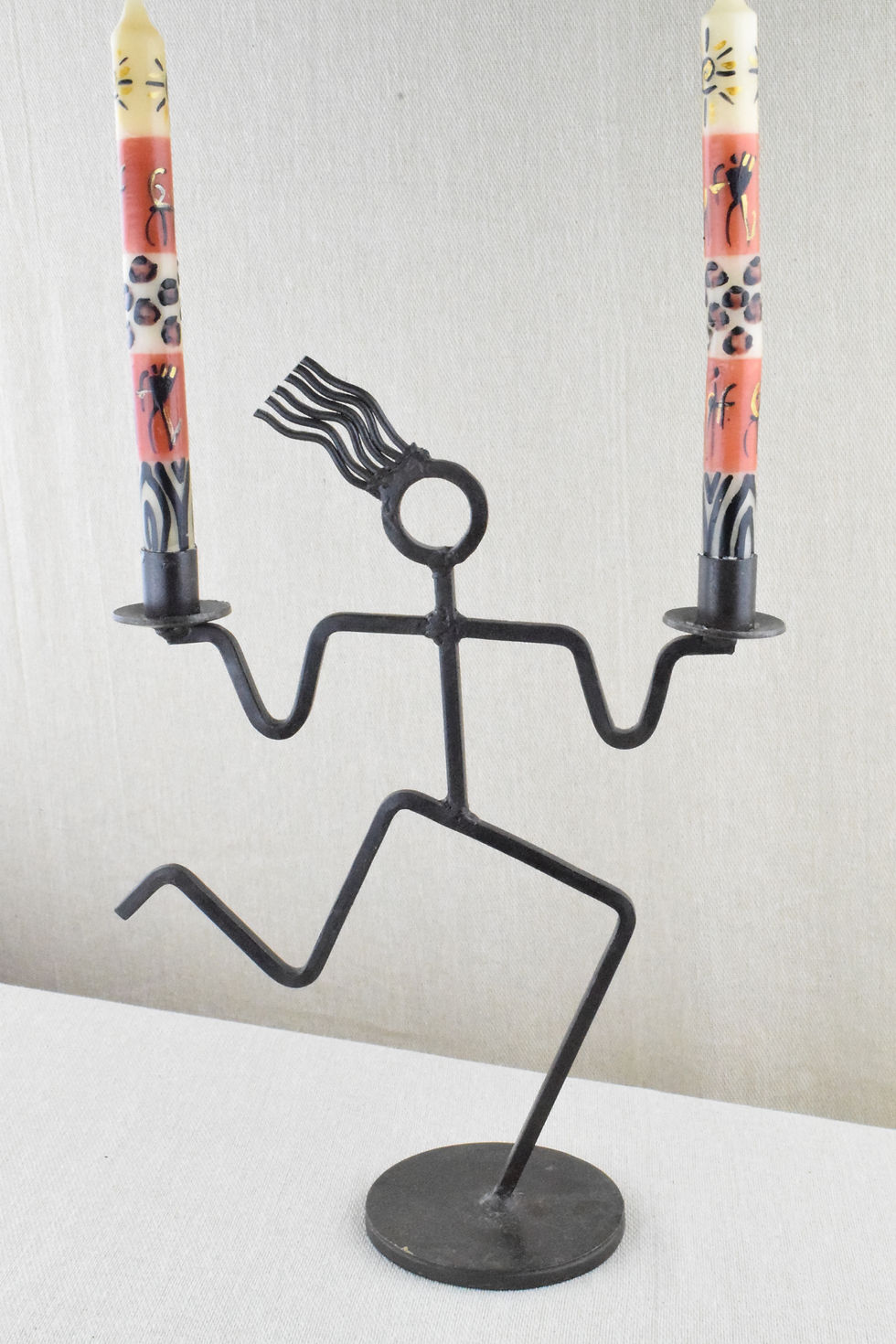 Iron Stick Figure Candle Stand