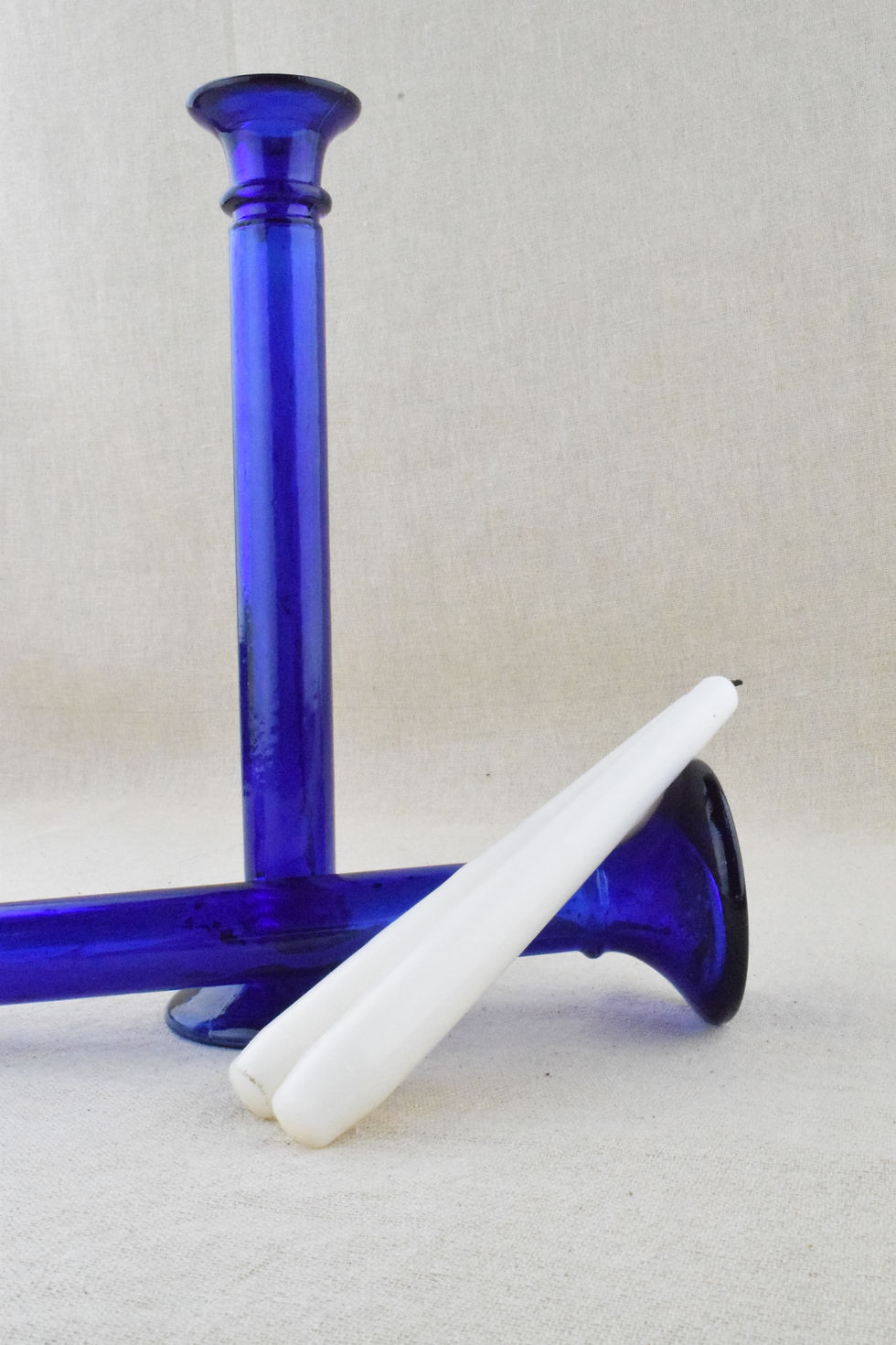 Thumbnail: Blue Glass Candlesticks