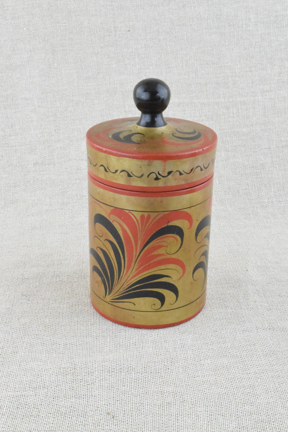 Thumbnail: Pair of Russian Khokhloma Wooden Lidded Box