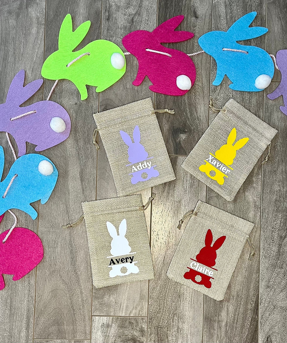 Personalized Easter Bunny Drawstring Bags