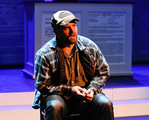 Tenor Andrew Surrena as Timothy Kalcek in 'Voir Dire'; Karen Almond, Fort Worth Opera