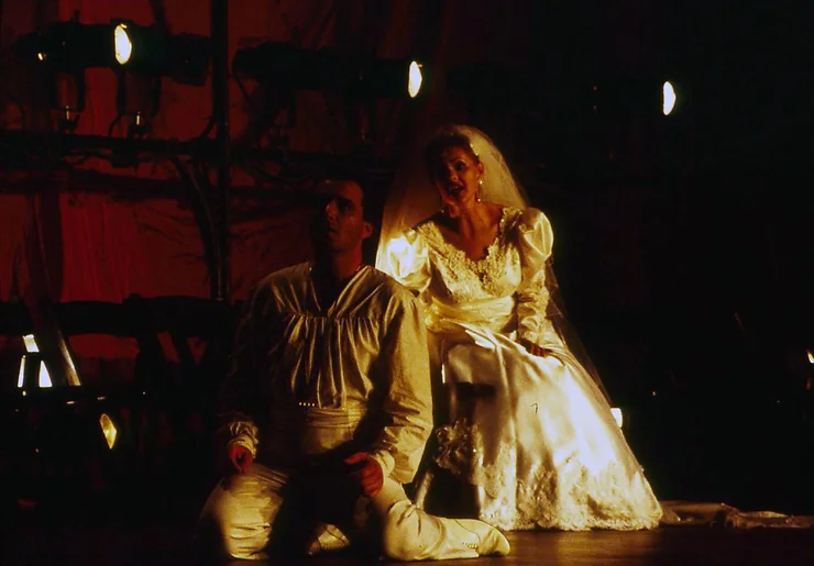 Brenda Harris (Eleanor) and Michael Denham (Edmund) in Holy Blood and Crescent Moon; photo by Ellen Appel.