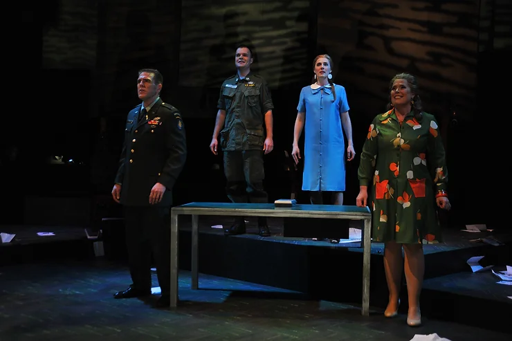 The full cast of 'Glory Denied'; photo by Ellen Appel.