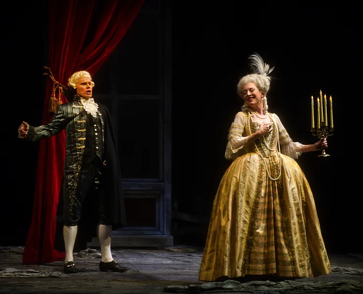 Nikolaus Sprink (Chad Johnson) and Anna Sørenson (Ava Pine) in "Silent Night" 2014; photo by Karen Almond.
