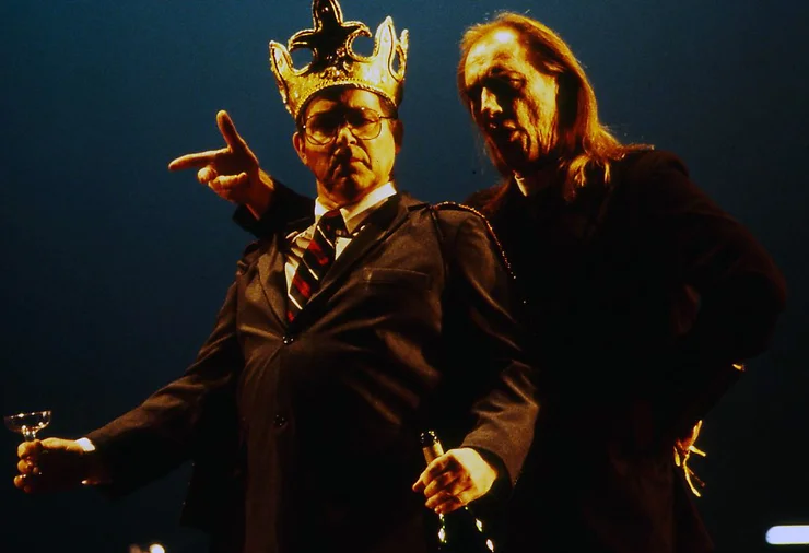 King Tancred (Charles Karel) and The Cardinal (Eric Johnson); photo by Ellen Appel.