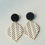 Thumbnail: Stainless steel black striped pattern earings