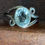 Thumbnail: Sterling Silver Aquamarine Ring with Swirls Size 7