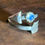 Thumbnail: Sterling Silver Rainbow Moonstone Arrow Ring Size 6