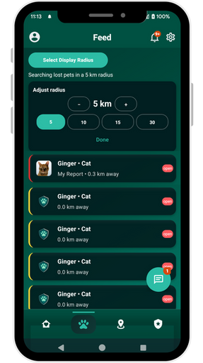 PawKnights Screenshot - Lost Pet Feed