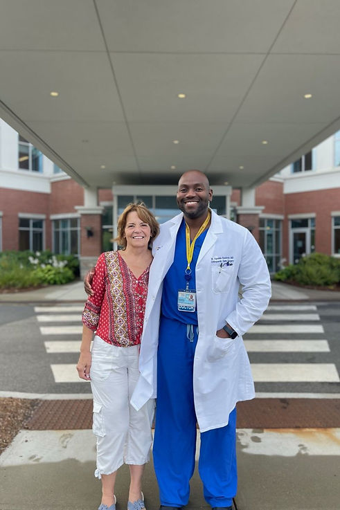 Photo of Dr. B and patient