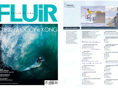 Atleta da Equipe Nalu Surfboards, Weslley Souza, sai na Revista Fluir