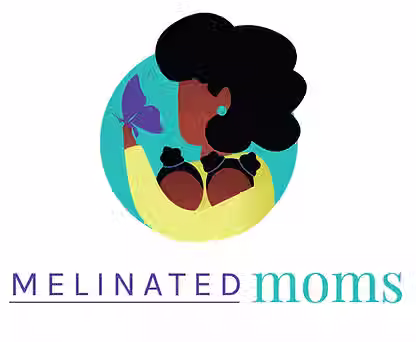 Melinated Moms logo supporting Black motherhood and community care
