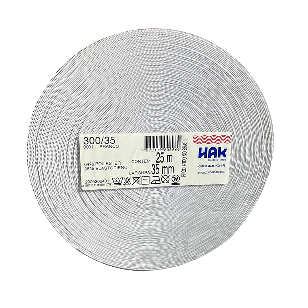 Elástico Branco 35mm c/25mts