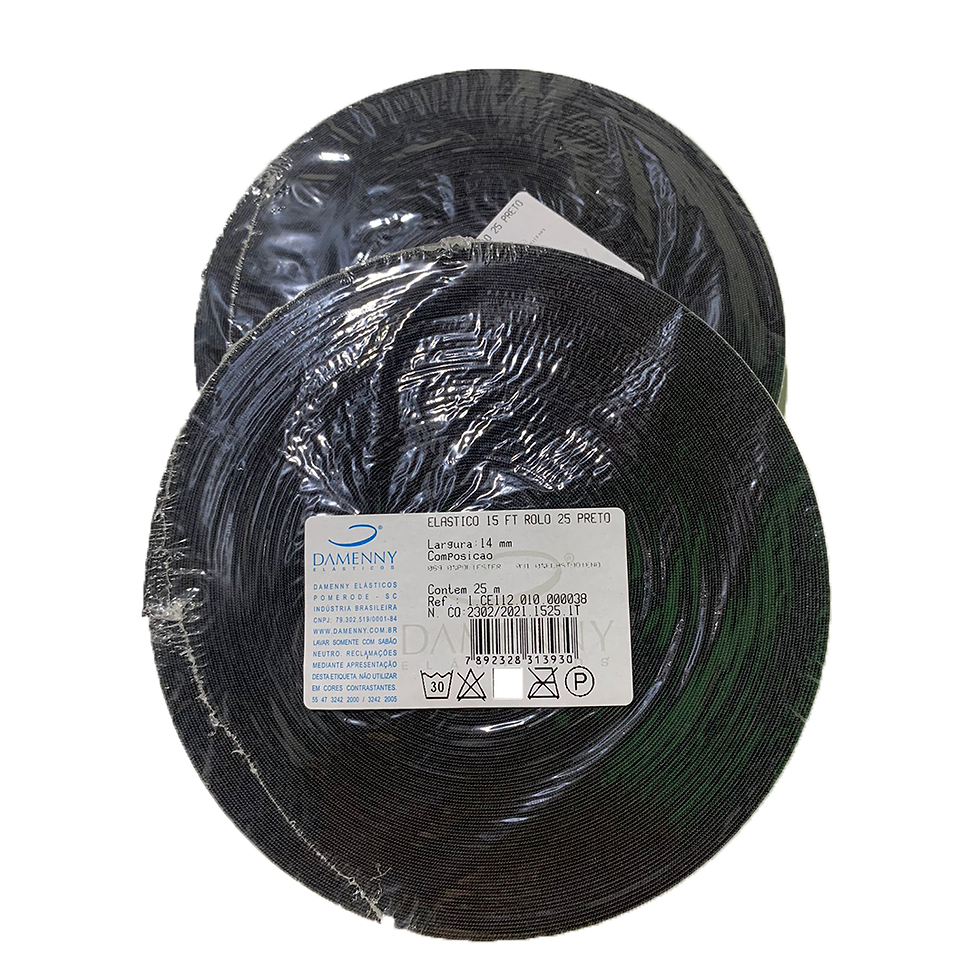 elastico preto rolo c/25mts 14mm