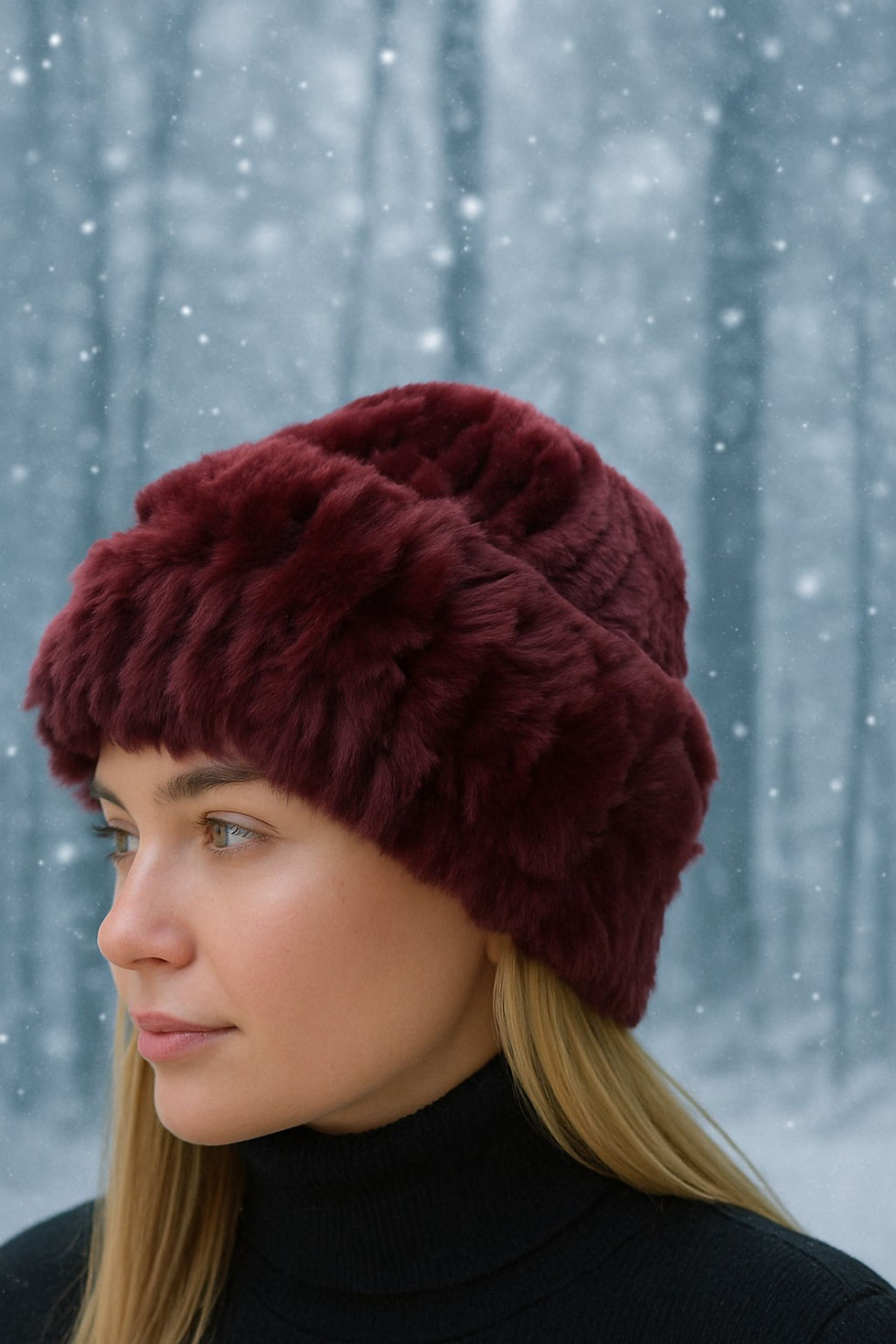 Thumbnail: Luxurious Rex Rabbit Fur Slouch Hat