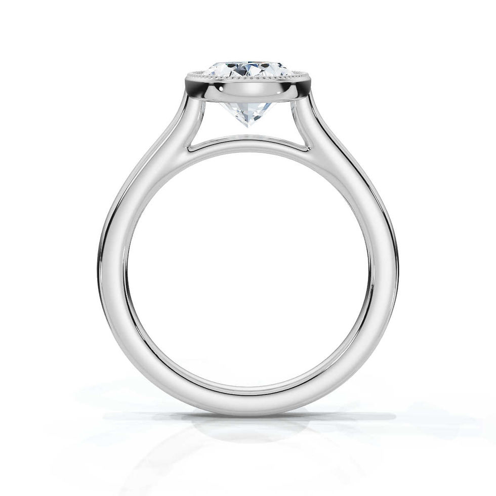 Thumbnail: White Gold Bezel Solitaire Lab Grown Diamond Engagement Ring