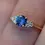 14K Gold Teal Blue Montana Sapphire Ring