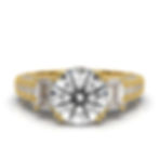 18K Solid Gold Three Stone Emerald Shape Lab Grown Diamond Ring
