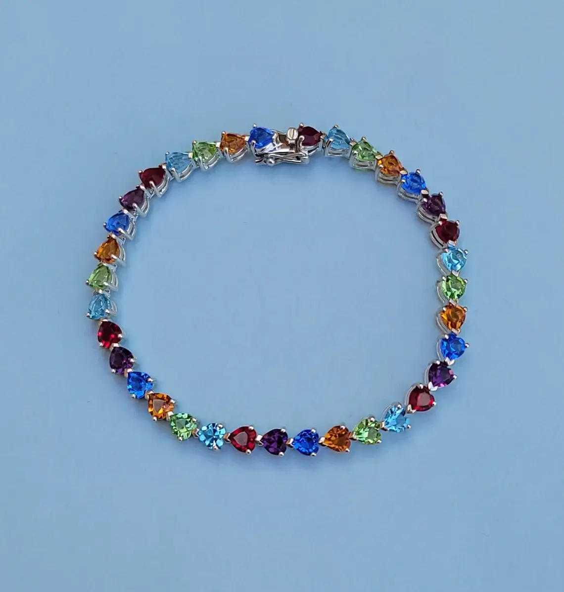 Multi Colored Sapphire Tennis Bracelet