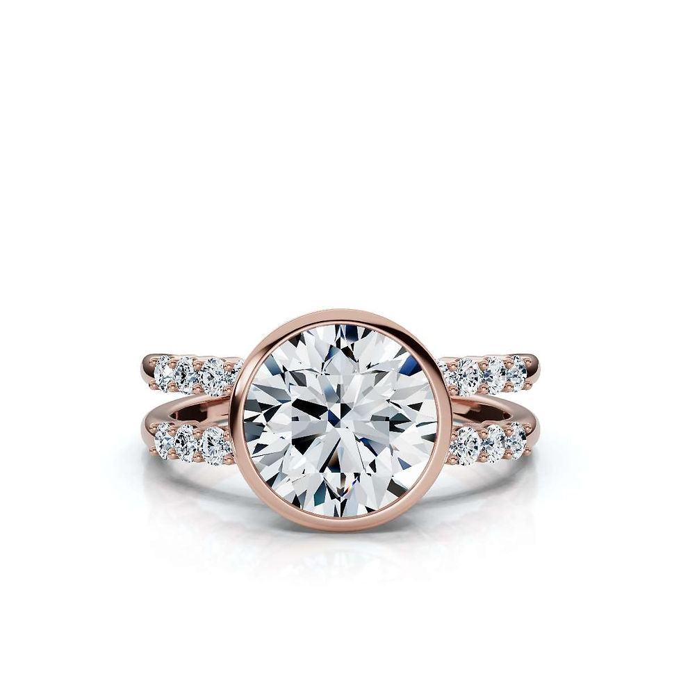 Thumbnail: 18K Rose Gold 2.2ct Round Shape Lab Grown Diamond Ring