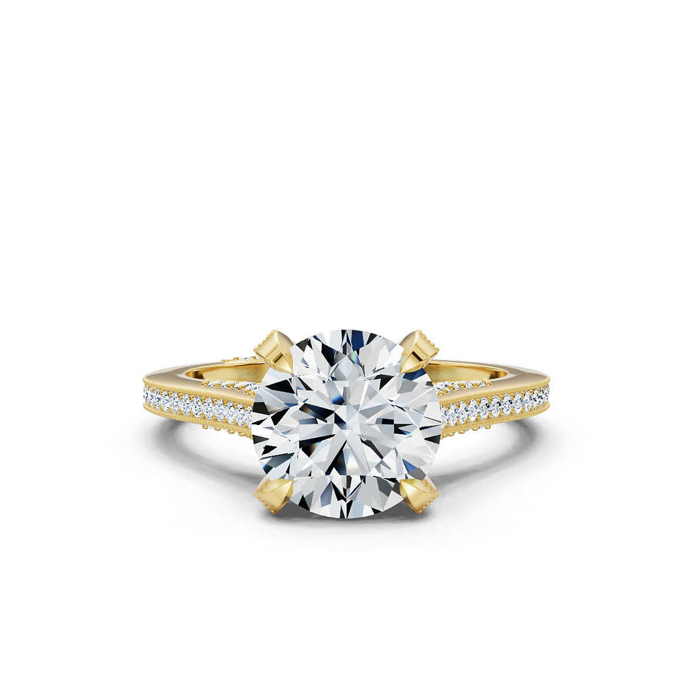 Thumbnail: 18K Solid Gold Solitaire Lab Grown Diamond Engagement Ring