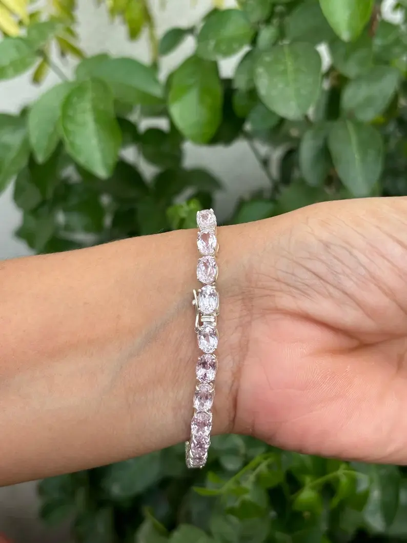 Gold Kunzite tennis Bracelet