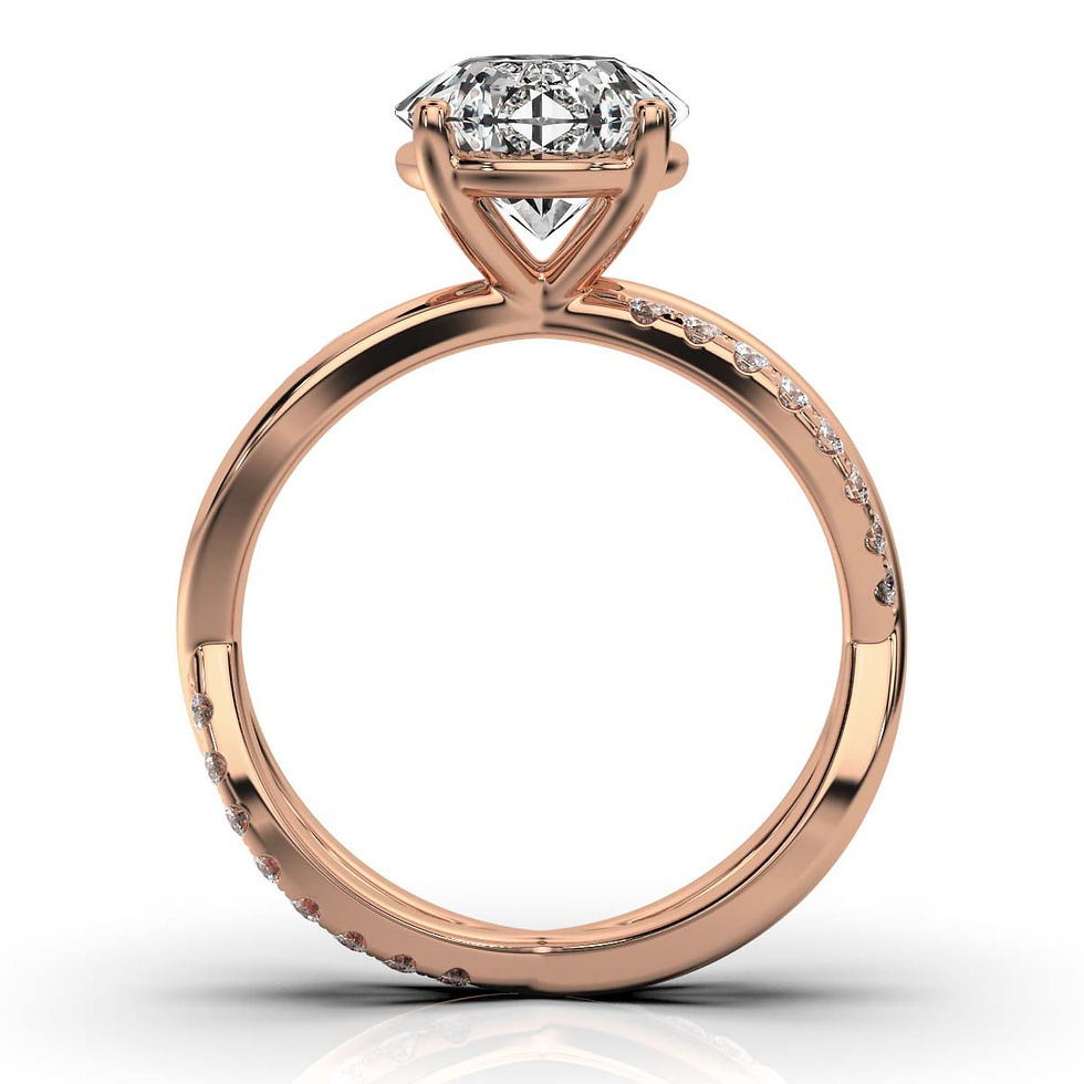 サムネイル： 18K Rose Gold Lab Grown Diamond Ring