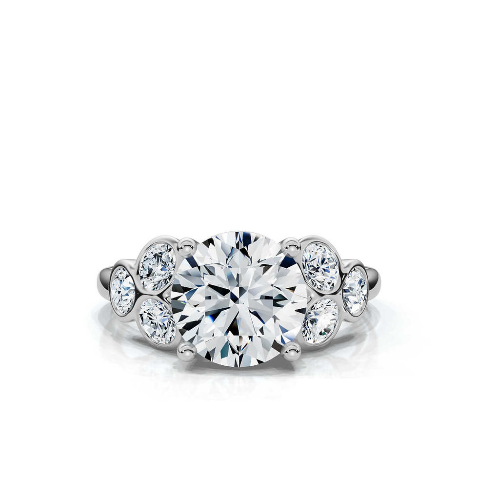 Thumbnail: White Gold Round Shape Lab Grown Diamond Engagement Ring