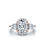 Thumbnail: 18K Rose Gold Three Stone Pear Lab Grown Diamond Ring