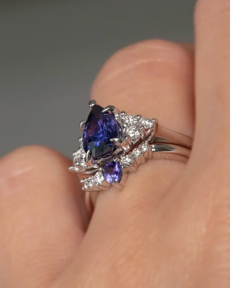 Sapphire Diamond Engagement Ring