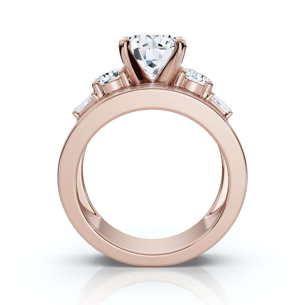 サムネイル： 14K Rose Gold Solitaire Lab Grown Diamond Wedding Ring