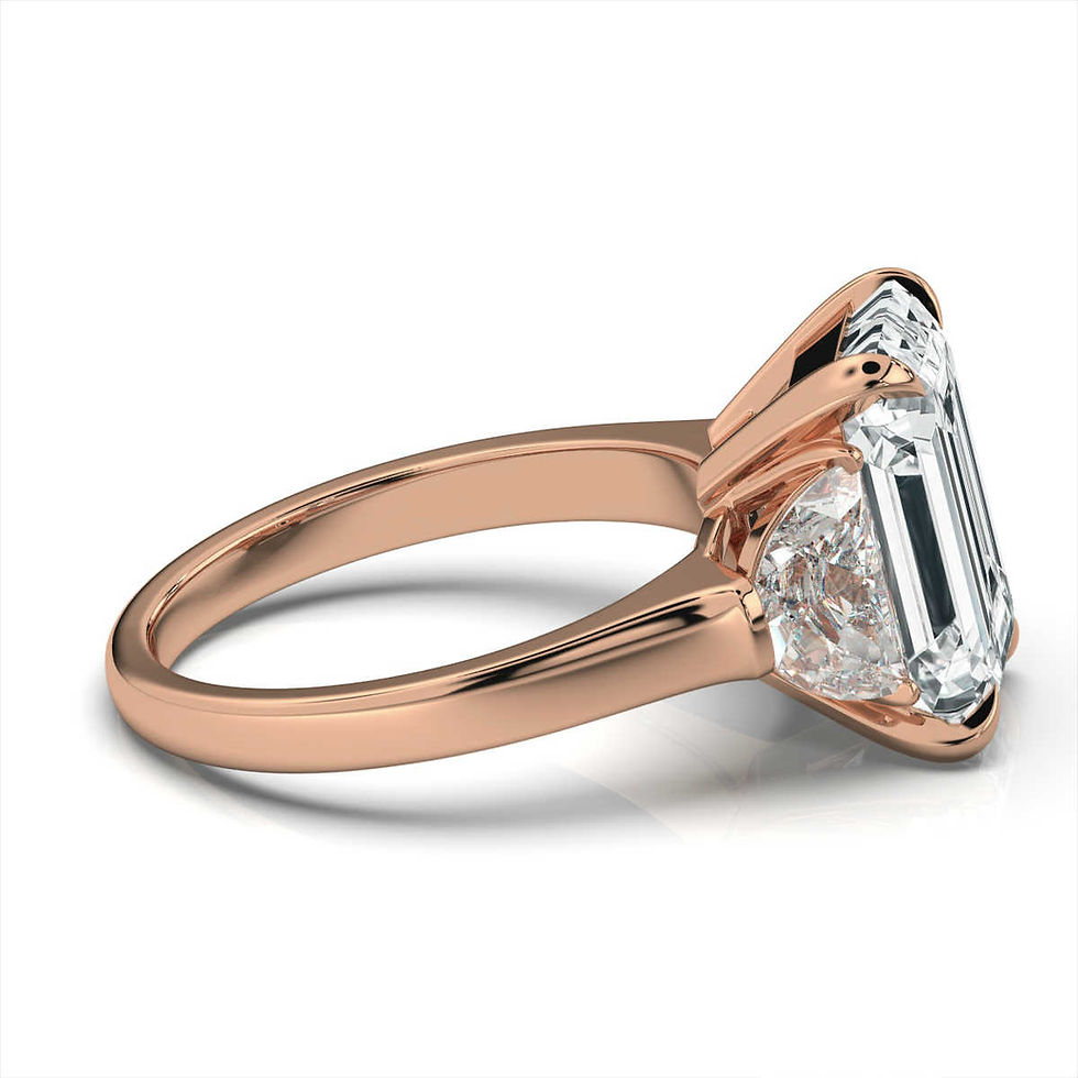 Thumbnail: 18K Rose Gold Half-Moon Lab Grown Diamond Engagement Ring