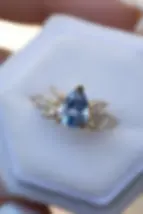 Sapphire Diamond Cluster Engagement Ring