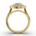 Thumbnail: 18K Yellow Gold 2.3ct Halo Lab Grown Diamond Ring