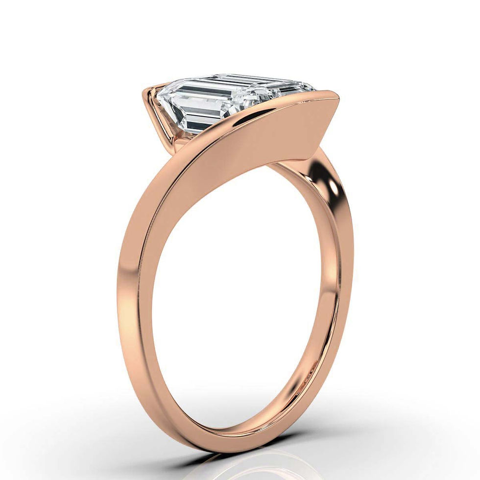 Thumbnail: 18K Rose Gold Diamond Engagement Ring