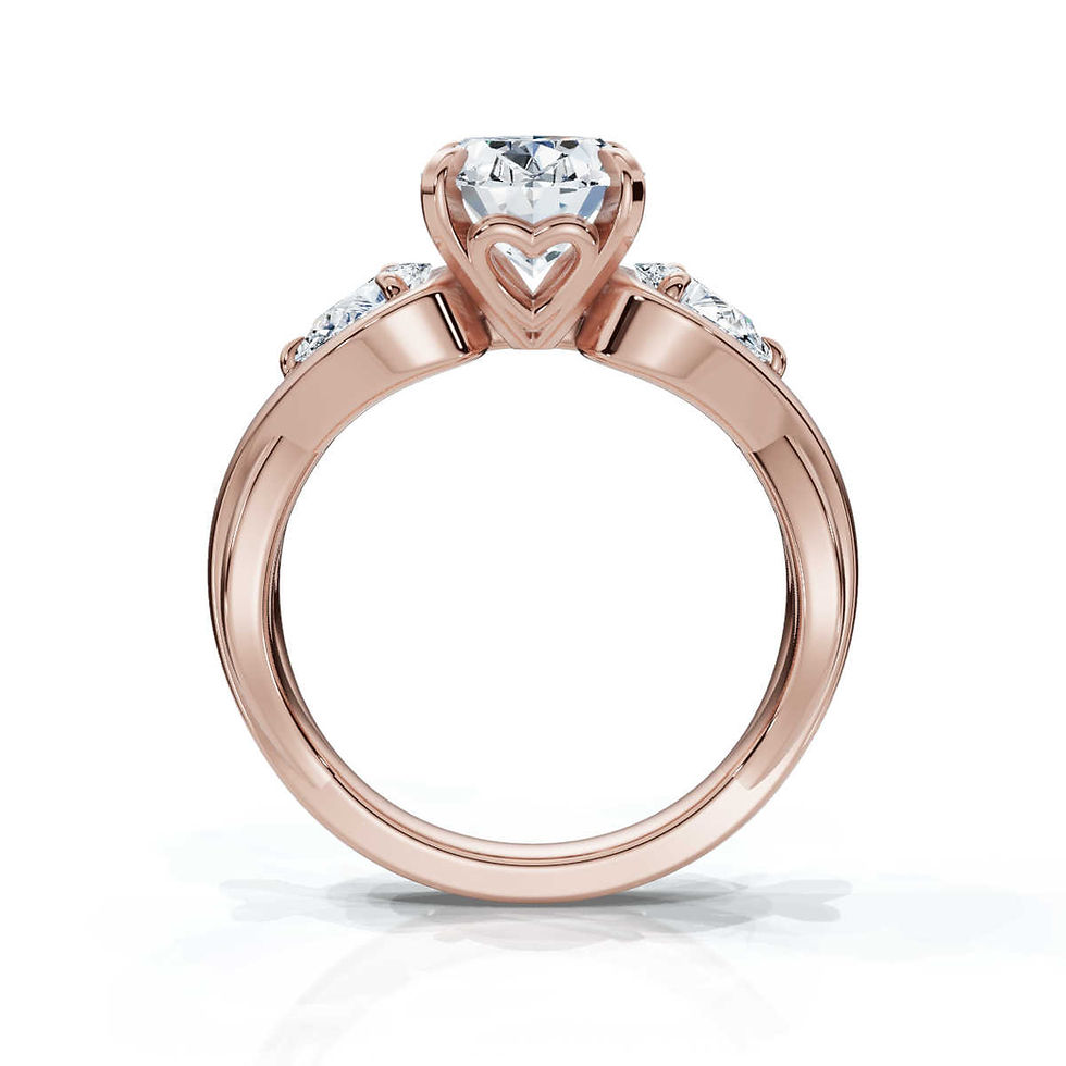 Thumbnail: 18K Solid Gold 2.6ct Three Stone Lab Grown Diamond Ring