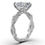 Thumbnail: 18K White Gold Twisted Vines Round Lab Grown Diamond Engagement Ring