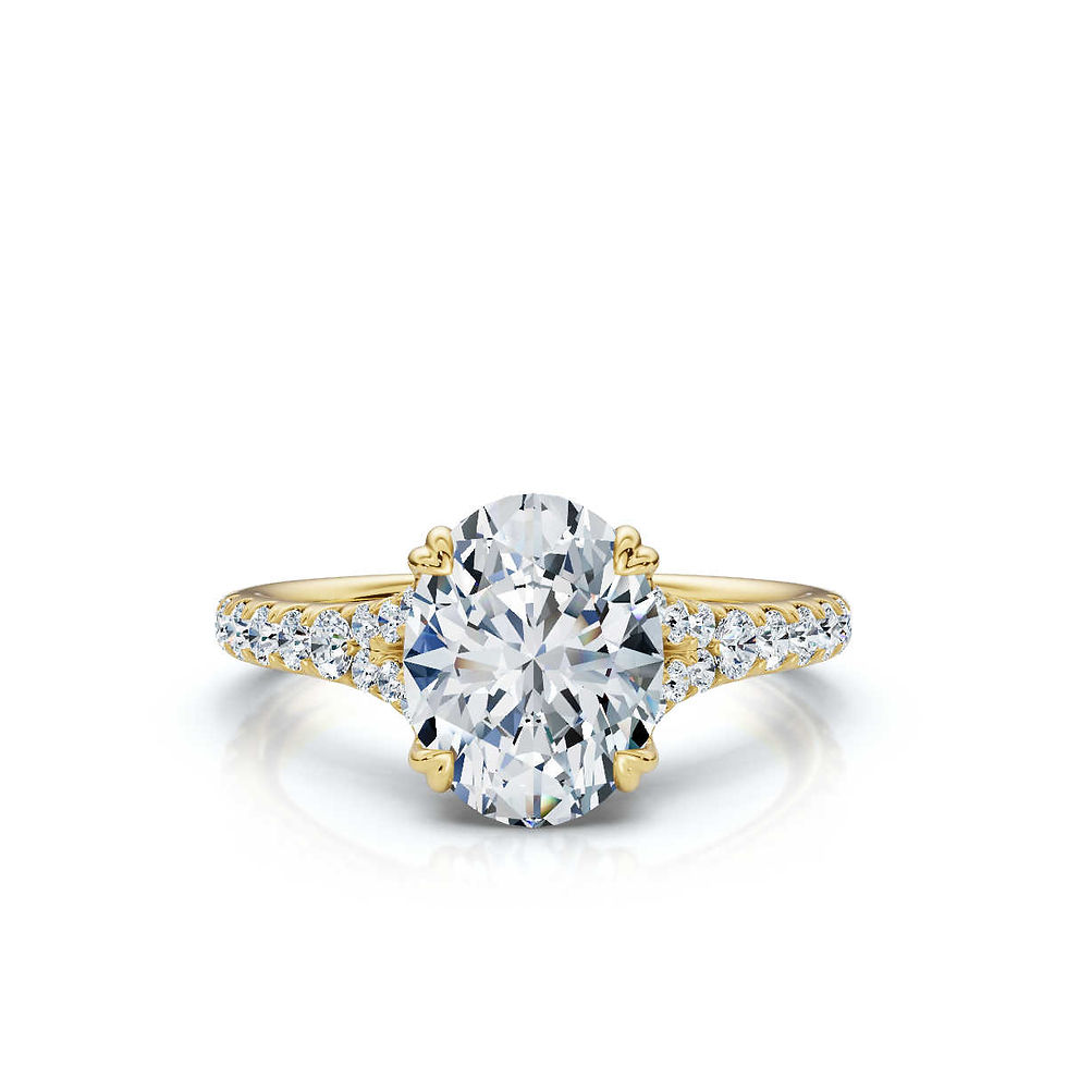 Thumbnail: 18K Solid Gold Split Shank Lab Grown Diamond Engagement Ring