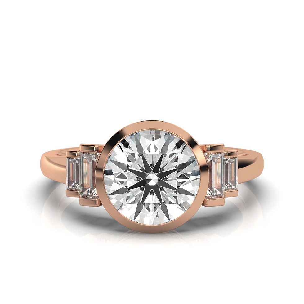 Thumbnail: 14K Rose Gold Halo Lab Grown Diamond Ring