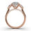 Thumbnail: Rose Gold Three Stone Bullet Diamond Engagement Ring