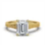 18K Solid Gold 2ct Emerald Cut Lab Grown Diamond Engagement Ring