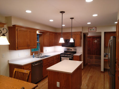 led wafer lights after an installation from Home and Business Electric