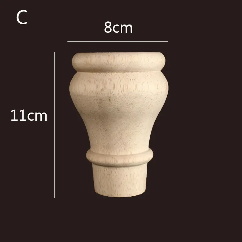 Thumbnail: Round Solid Wood Table Legs for Furniture Wooden Chair Sofa Foot Cabinet Bed