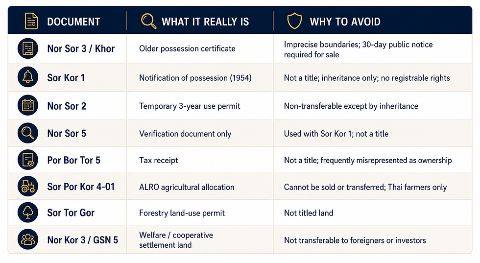 Thai Documents to Avoid