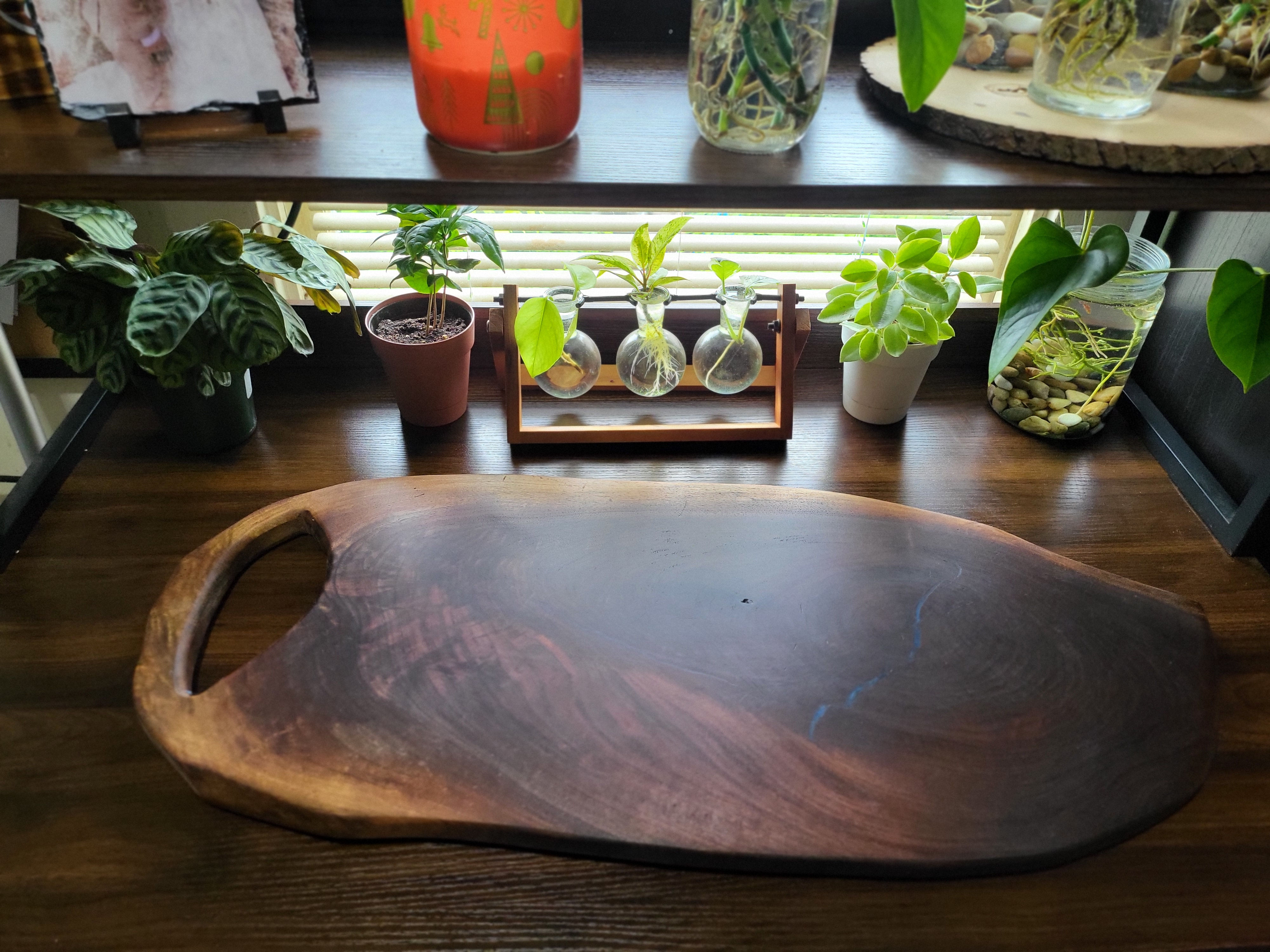 Figured Walnut Board with Epoxy Inlay