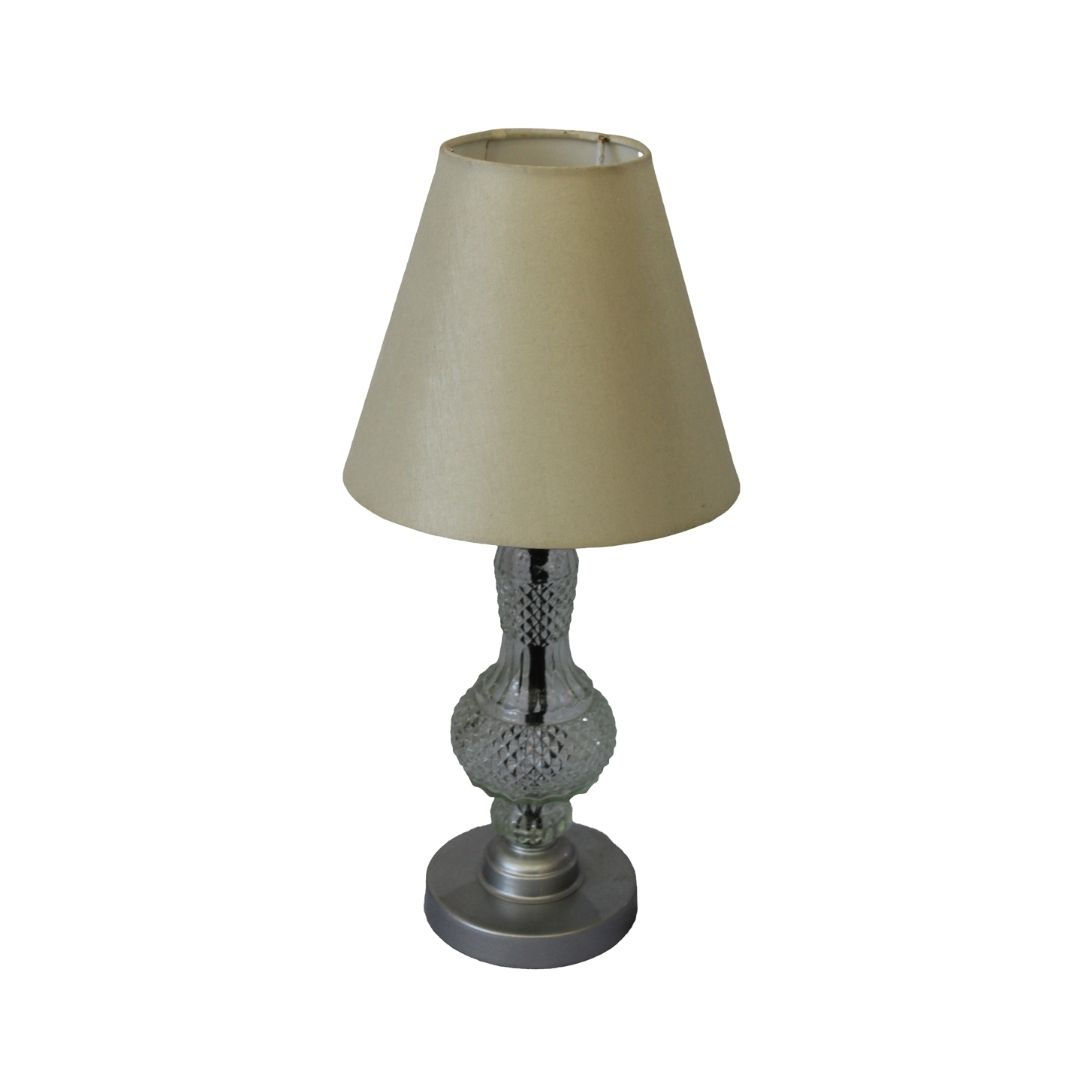 Lámpara de mesa columna de cristal