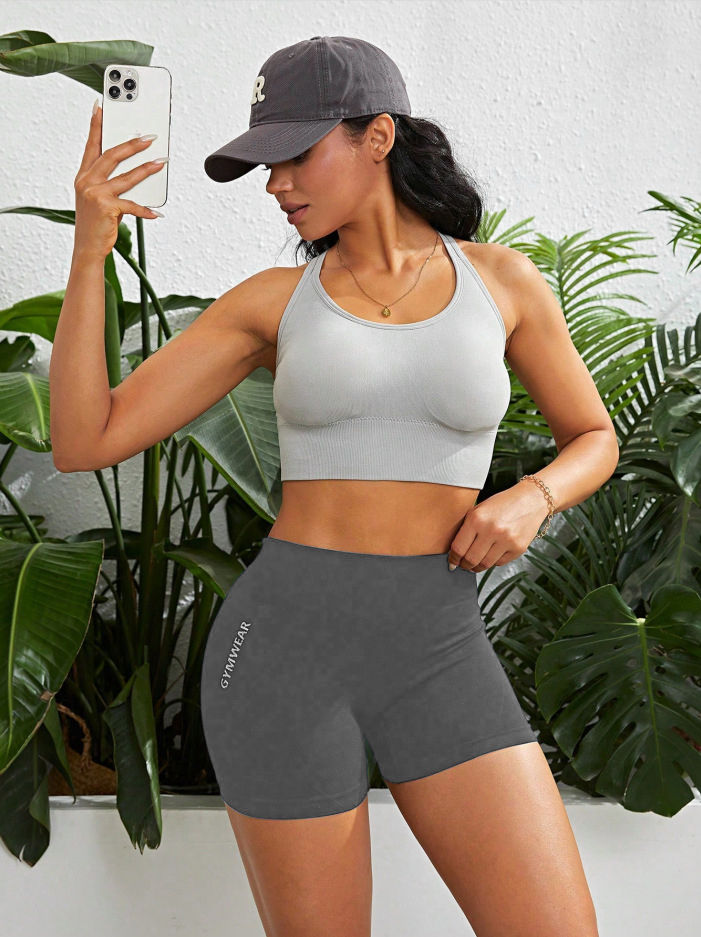 Miniatura: Calças curtas esportivas femininas de cintura alta com efeito levanta bumbum, al
